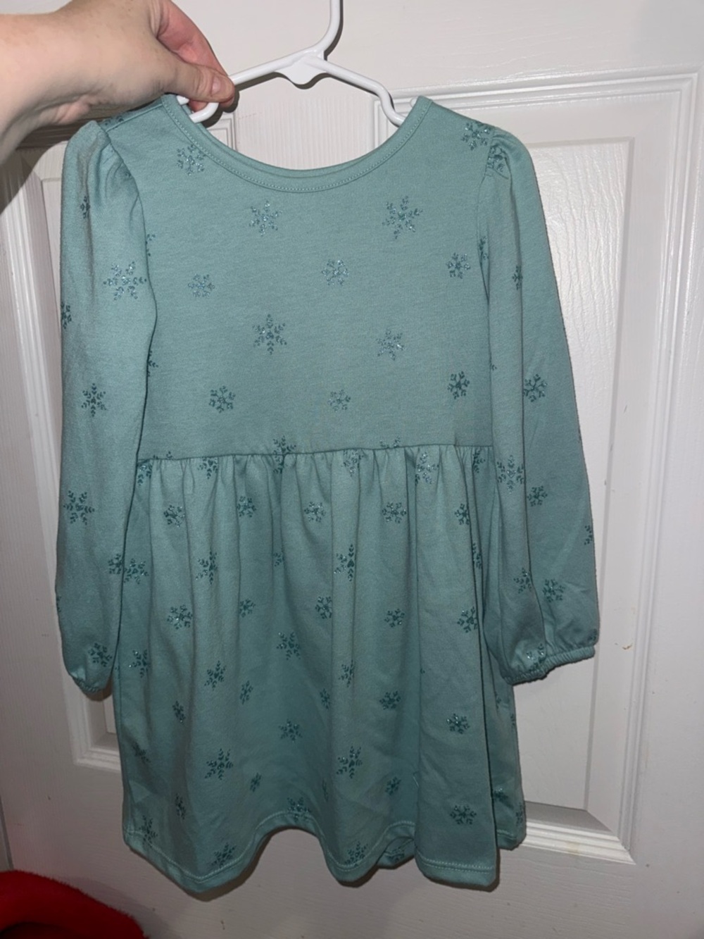 Garanimals Teal Long-Sleeve Snowflake Dress